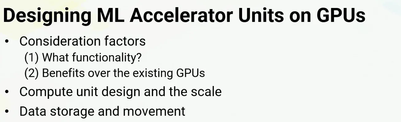 There are many factors to consider when designing ML accelerators